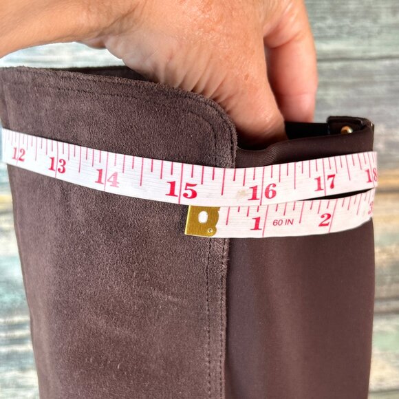 ROCKPORT Knee High Boot Womens 9.5M Brown Suede Stretch Calf Panel Pull On Wedge - Picture 9 of 15